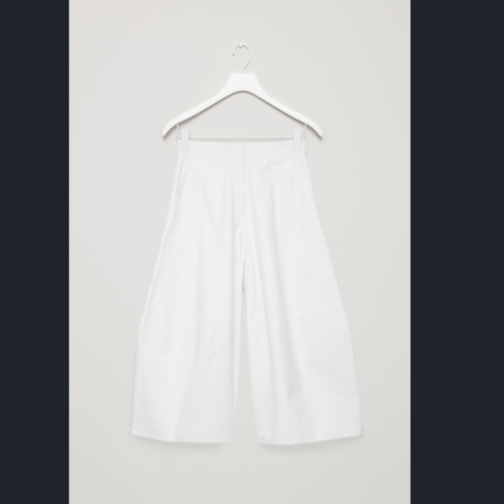 COS cropped wide leg culotte trousers sz 10 white